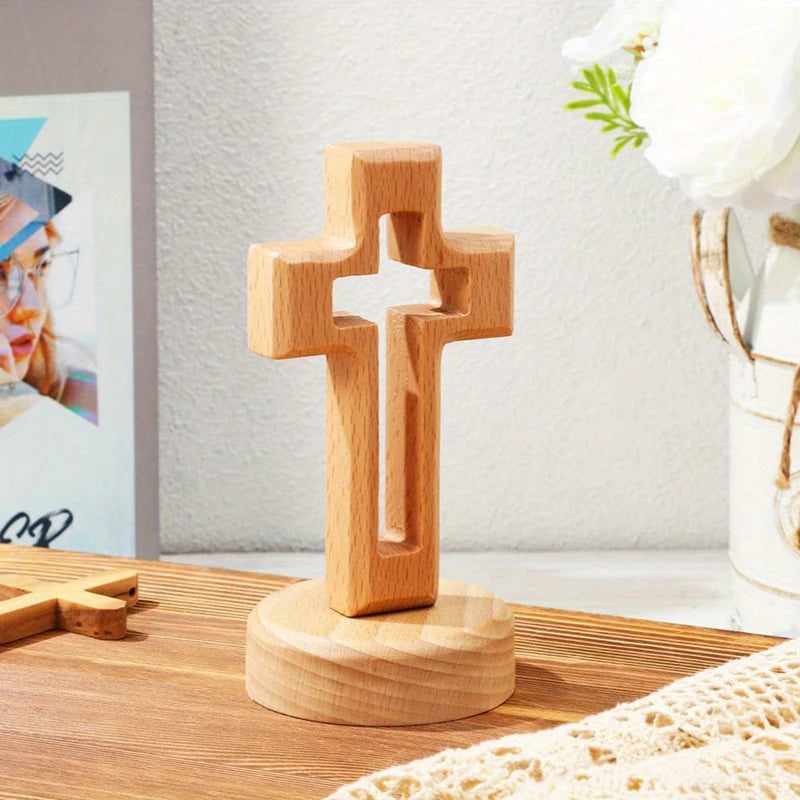 Handcrafted Wooden Jesus Crucifix, Religious Christian Church Ornament, Perfect as Holy Gift or Table Decor