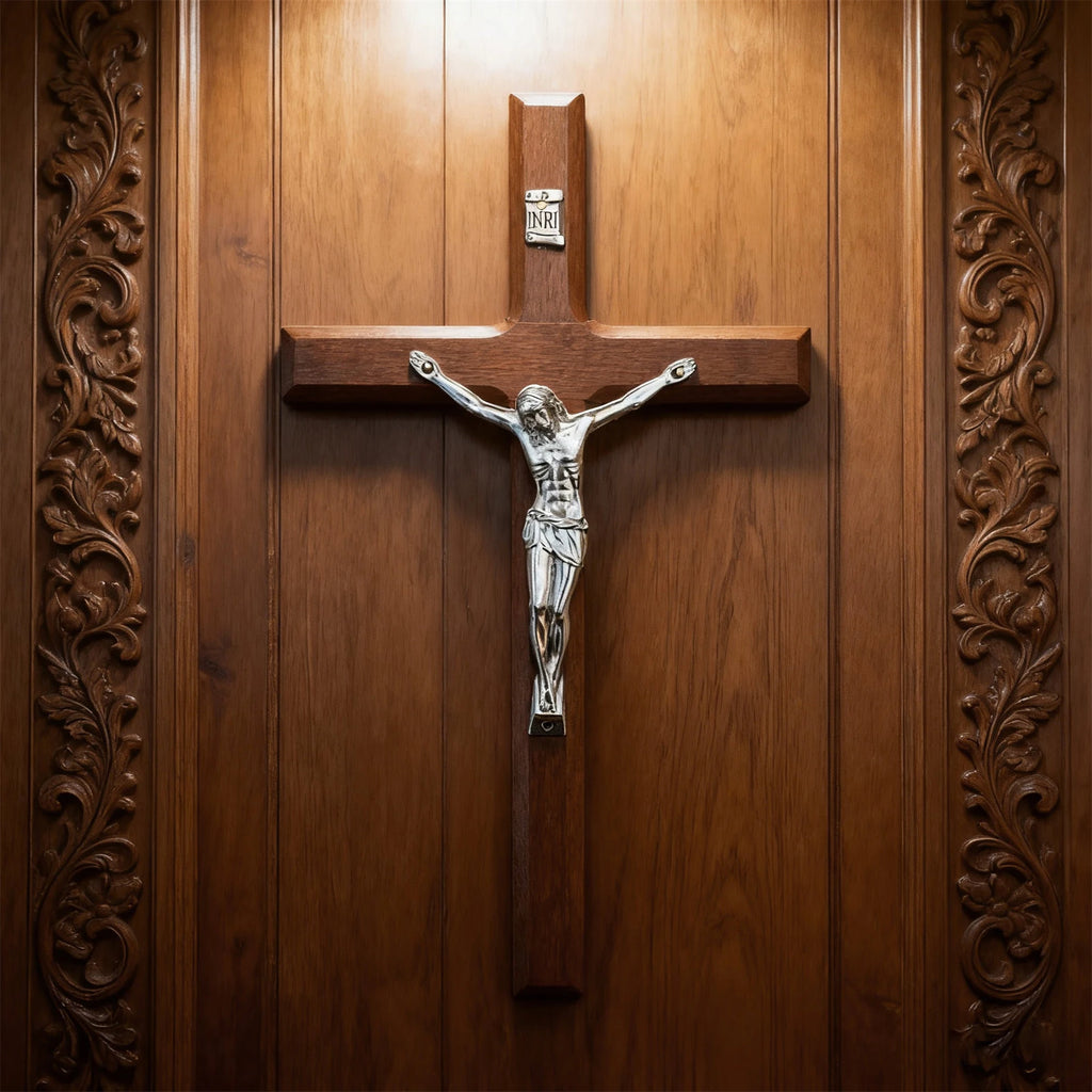 Wall Crucifix Cross Gift Wood Cross Wall Decor for Entrance Christmas Easter Jesus Sculpture Figurine Christian Collection