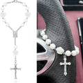 Christian Car Gift,Cross Steering Wheel Prayer Beads Charm,Catholic Prayer Protection Ornament,Interior Decor,Hanging Accessor