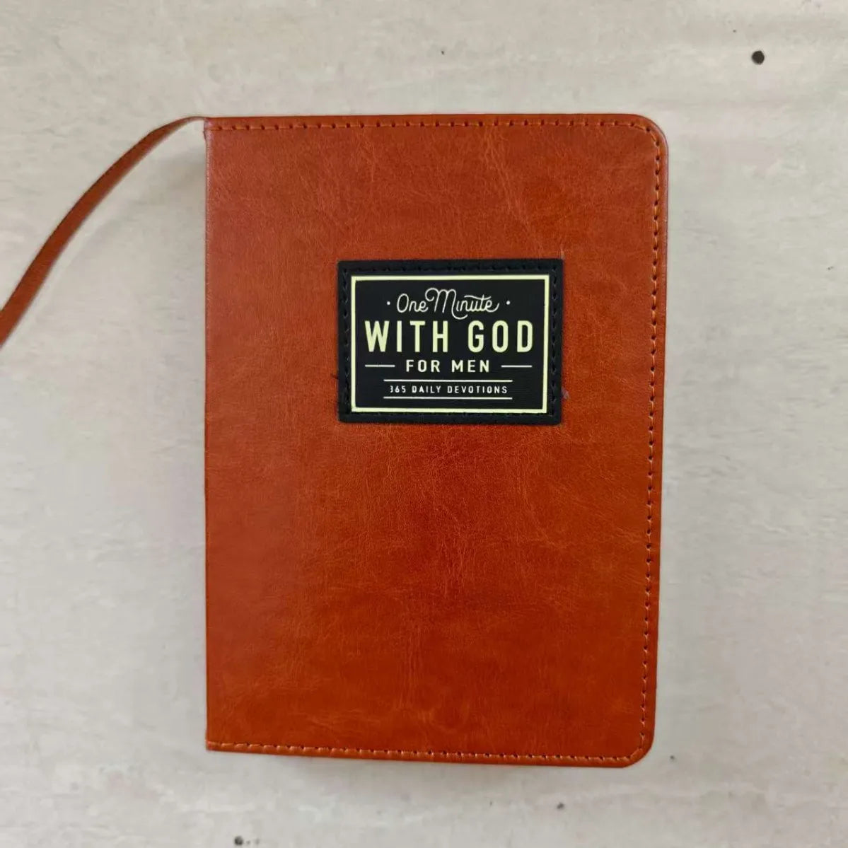 One Minute With God Daily Prayer Book for Men, 365-Day Brown Leather Devotional Journal, Christian Gift for Fathers & Brothers