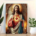 Christian Sacred Heart Wall Art - Ready-to-Hang Home Decor for Christmas Halloween New Year