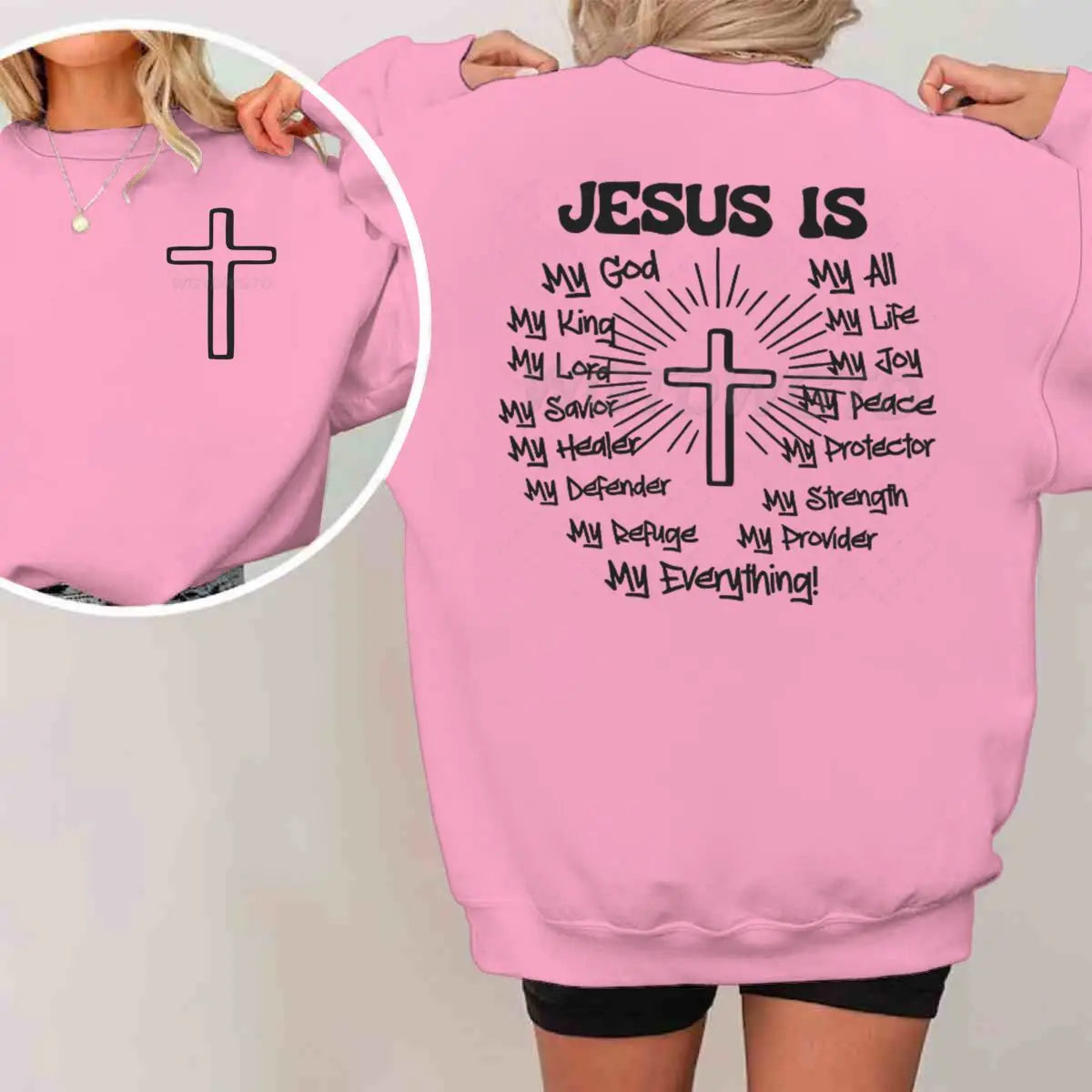 Jesus Is My King Men's Women's Clothing Gift for Christian Street Style Sweatshirt Unisex Jesus Religious Believe Sweater