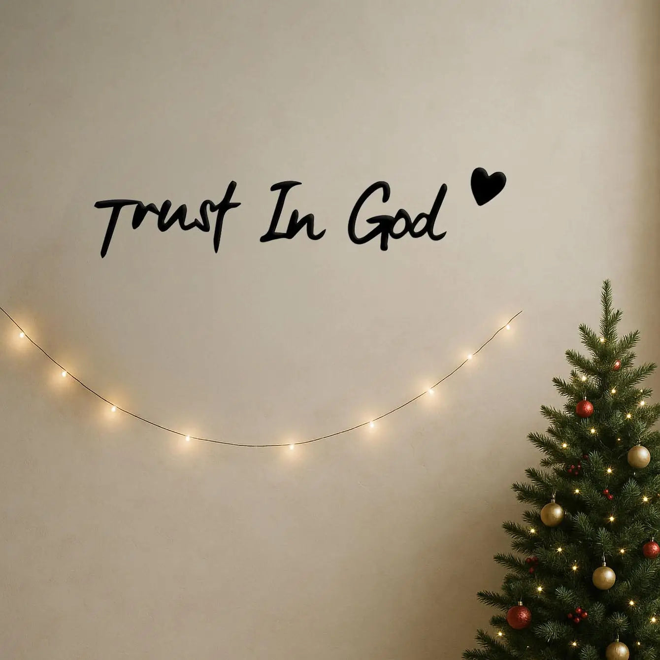 3pc Inspiring "Trust In God" Metal Decor - Christian Faith Wall Art, Novelty Housewarming Gift 2024/2025