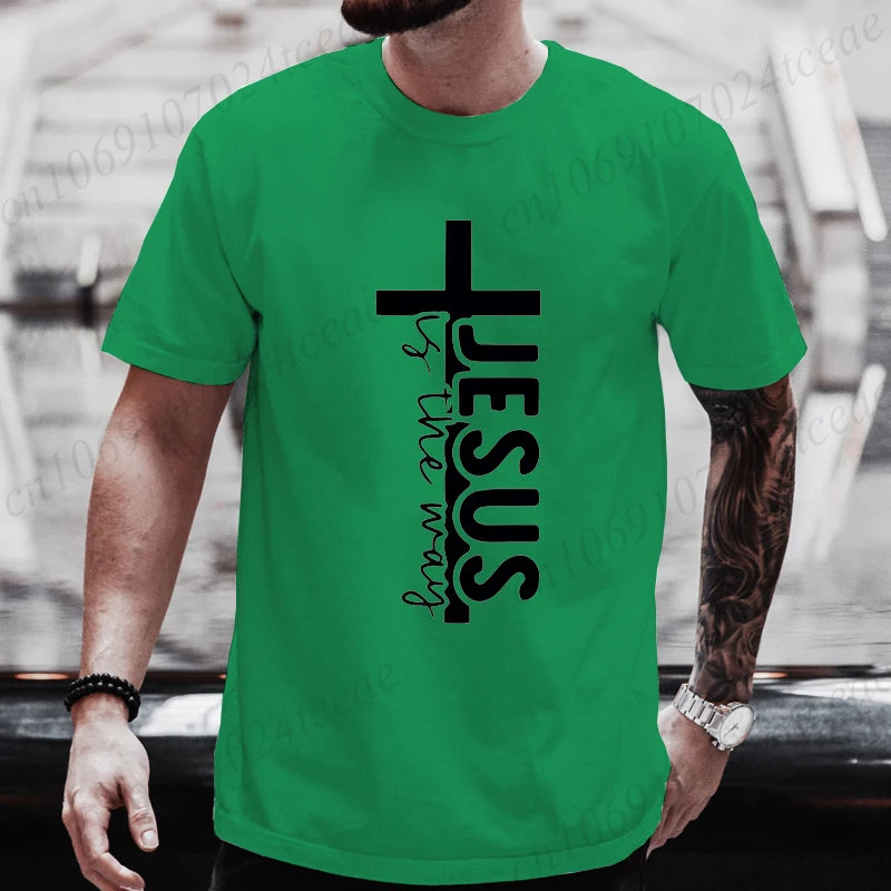 Jesus Funny Printed Men's T-Shirt Clothes Oversized Minimalist Jesus Graphic Tee Shirts for Women Tops Tees Hip Hop Streetwear