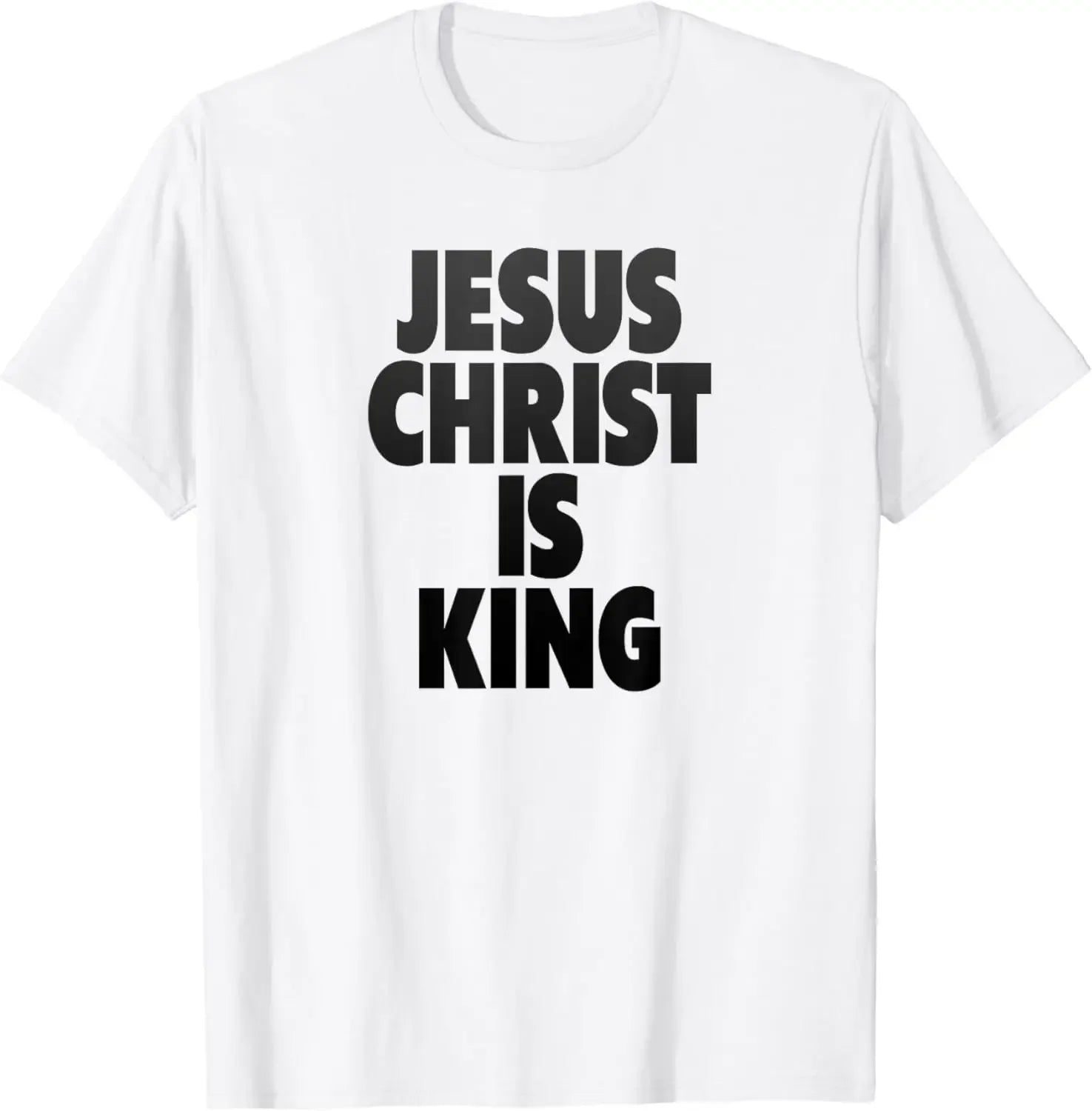 Christian Jesus Is King Design Crown T-Shirt Street Casual Couple Clothes T Shirts for Men Camisetas Streetwear
