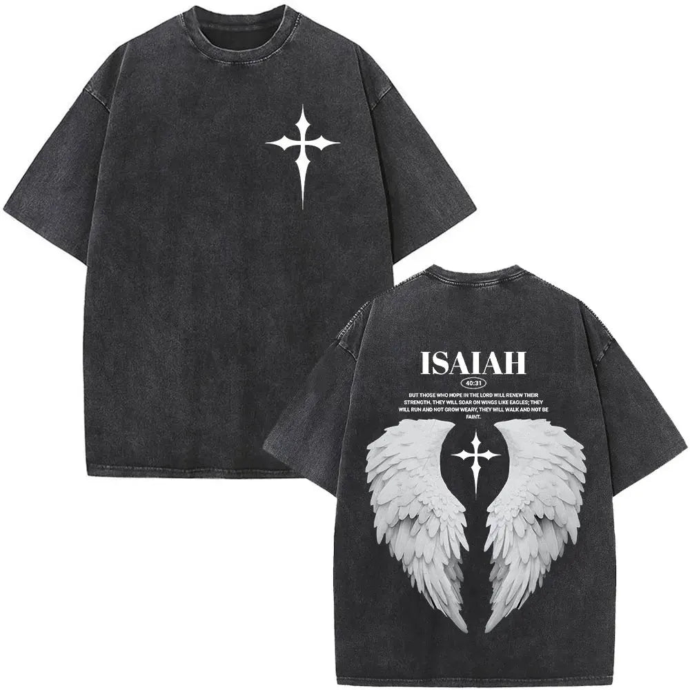 Christian Jesus Forgive Them Father Bible Vintage Washed T-shirts Men's Women Gothic Fashion Oversized T Shirts Tops Streetwear
