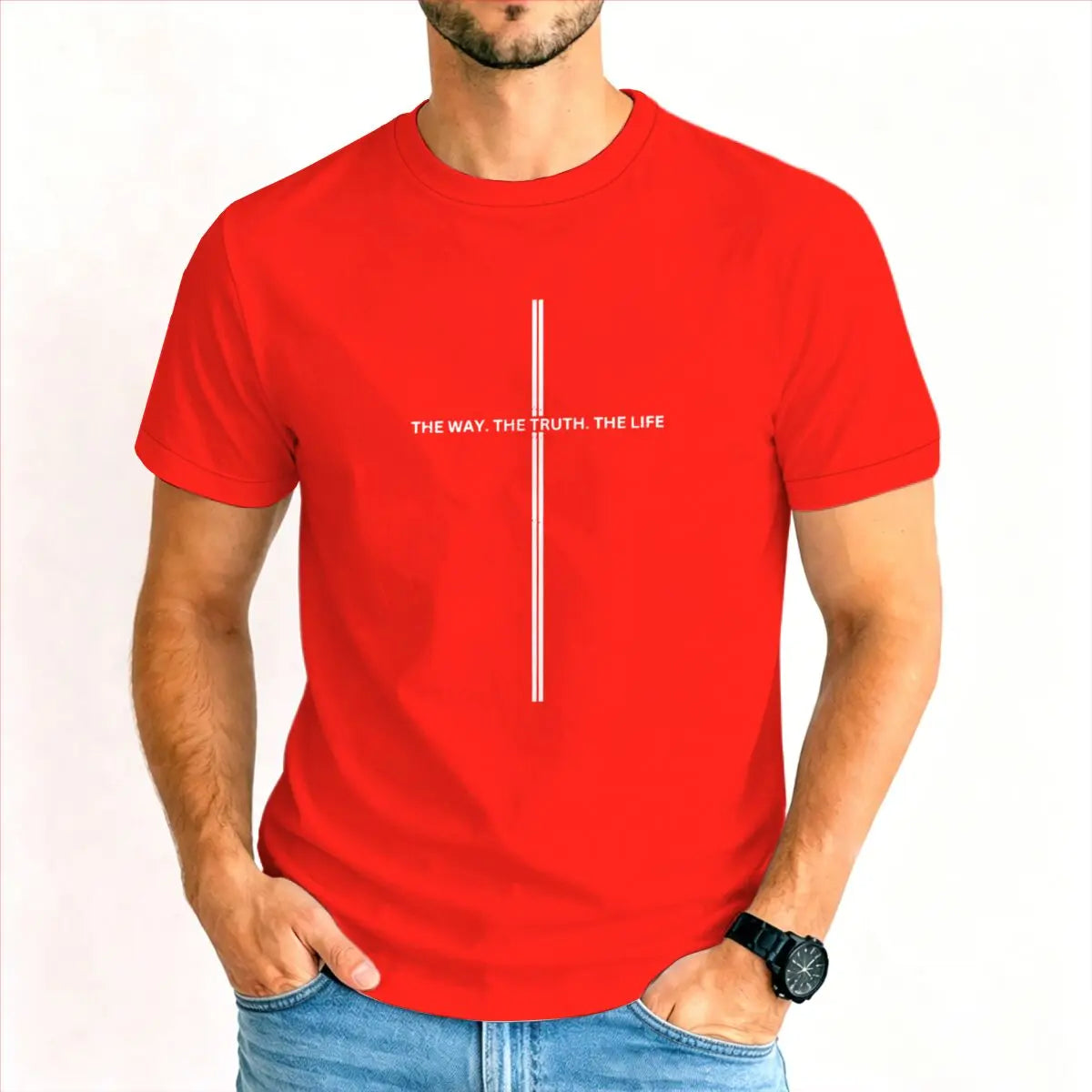 Christianity Jesus Men Women T-Shirts The Way The Truth The Life Luminous Style T-Shirt Unisex Bible Verses Christian Gift Tee