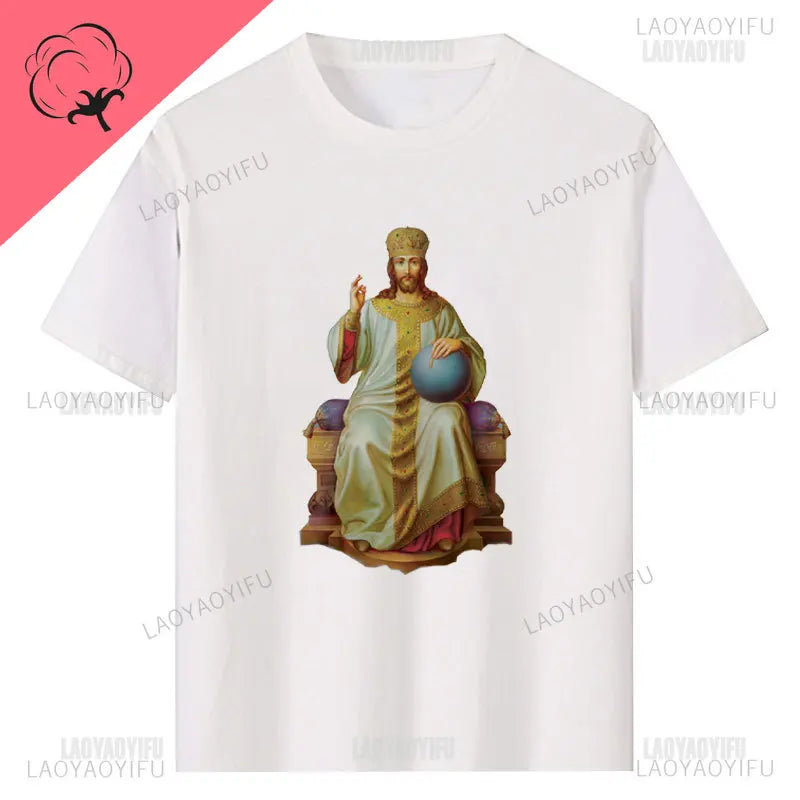 Jesus Christ Pantocrator Icon Sinai Orthodox Christian Man Gift Printed T-Shirt Summer Women Short Sleeve O-Neck Unisex T Shirt