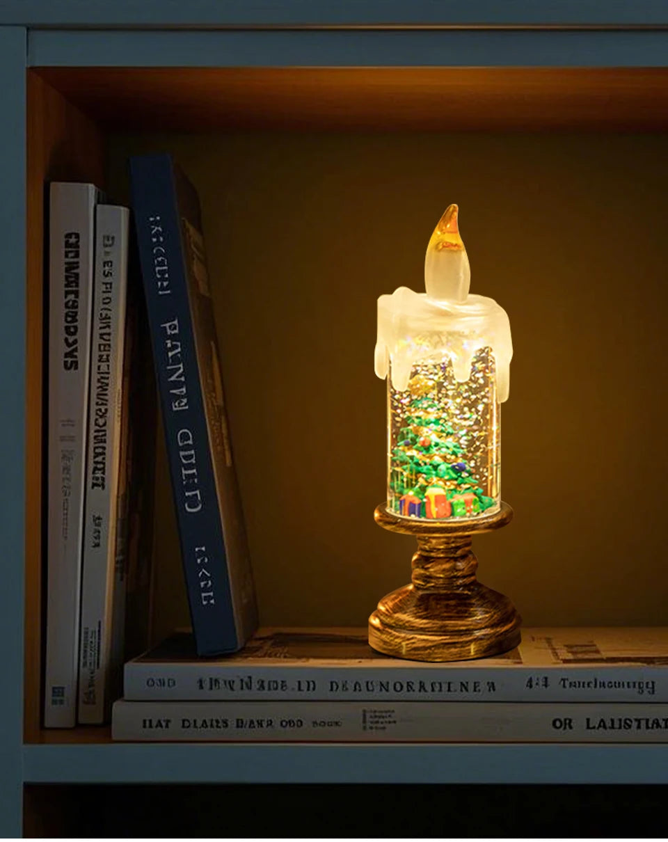 Creative Flameless LED Candle Light Christmas Room Decoration Candle Light Gift Battery Powered Candlestick Lamp Ornaments Light