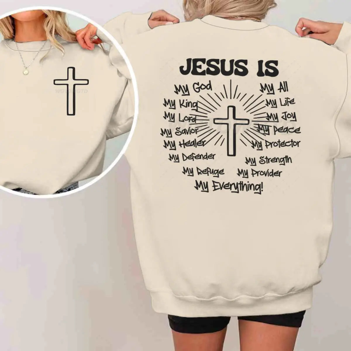Jesus Is My King Men's Women's Clothing Gift for Christian Street Style Sweatshirt Unisex Jesus Religious Believe Sweater