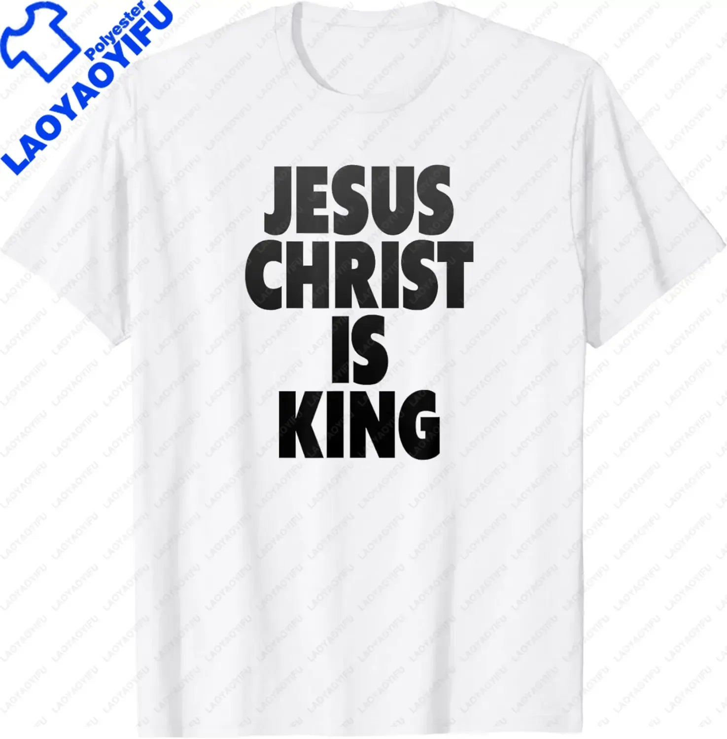 Christian Jesus Is King Design Crown T-Shirt Street Casual Couple Clothes T Shirts for Men Camisetas Streetwear