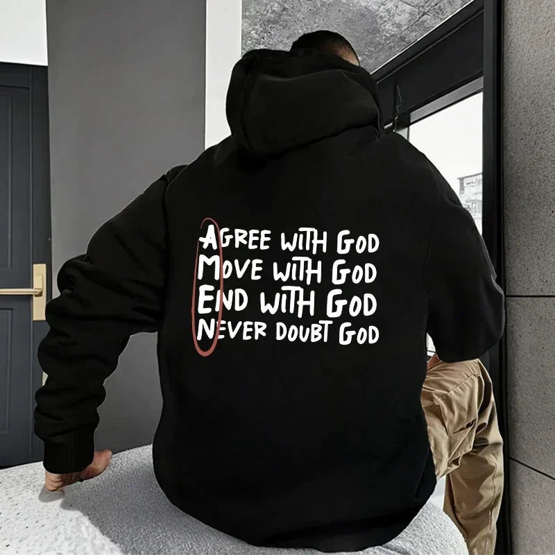2026 Hot Sale Christian God Printed Hoodie for Men High Quality Hooded Long Sleeved Top All Season Daily Casual Fashion Pullover