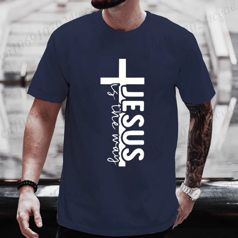 Jesus Funny Printed Men's T-Shirt Clothes Oversized Minimalist Jesus Graphic Tee Shirts for Women Tops Tees Hip Hop Streetwear
