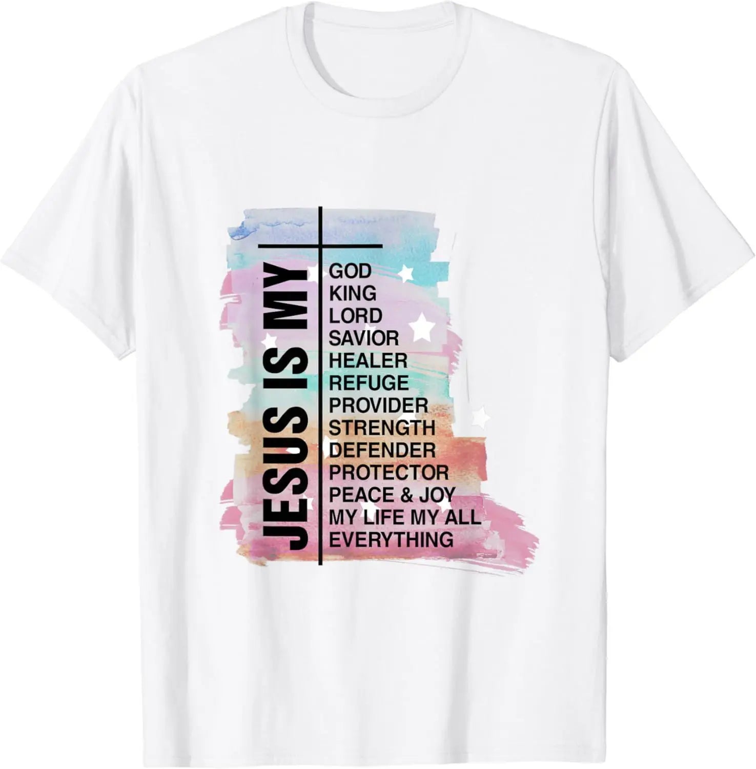 Christian Jesus Is King Design Crown T-Shirt Street Casual Couple Clothes T Shirts for Men Camisetas Streetwear