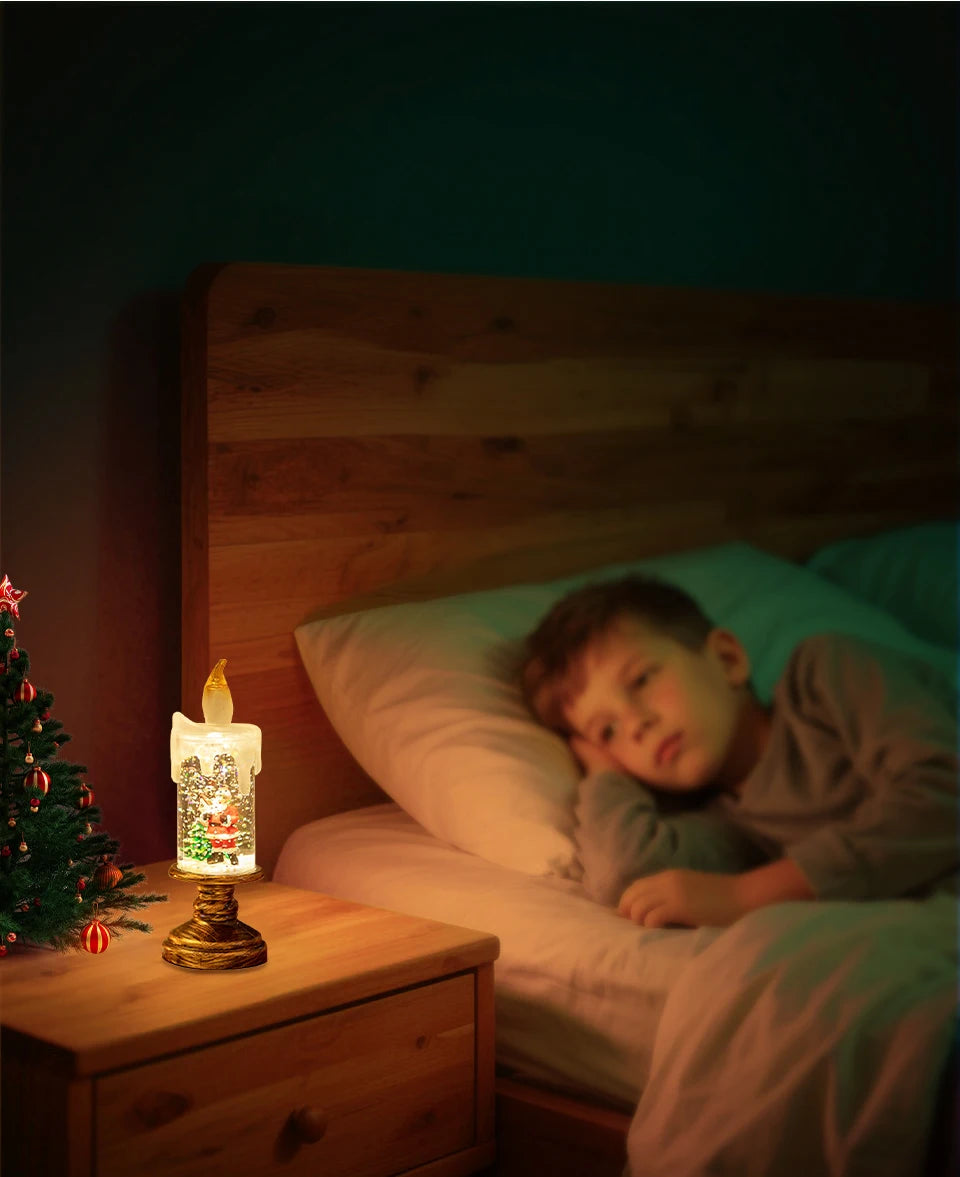 Creative Flameless LED Candle Light Christmas Room Decoration Candle Light Gift Battery Powered Candlestick Lamp Ornaments Light