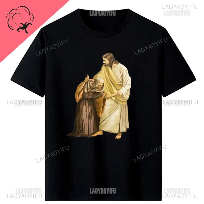 Jesus Christ Pantocrator Icon Sinai Orthodox Christian Man Gift Printed T-Shirt Summer Women Short Sleeve O-Neck Unisex T Shirt