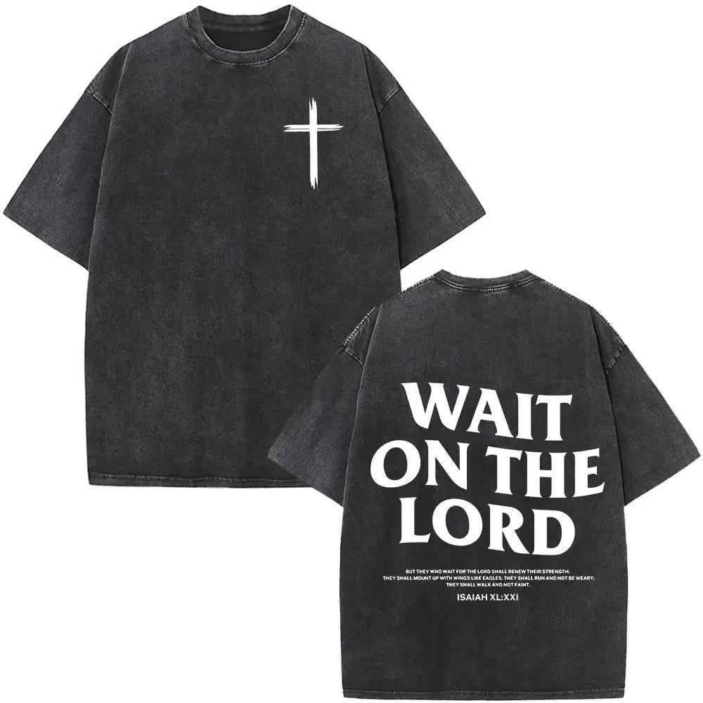 Christian Jesus Forgive Them Father Bible Vintage Washed T-shirts Men's Women Gothic Fashion Oversized T Shirts Tops Streetwear