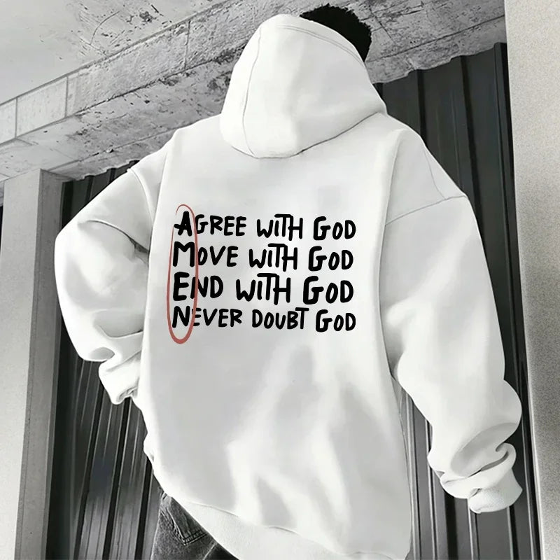 2026 Hot Sale Christian God Printed Hoodie for Men High Quality Hooded Long Sleeved Top All Season Daily Casual Fashion Pullover