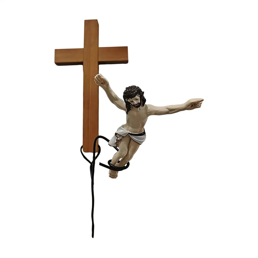 Jumping Jesus Wall Decor Humorous Religious Statue Jesus Decor for Christian Easter Home Living Room Bedroom Farmhouse Indoor