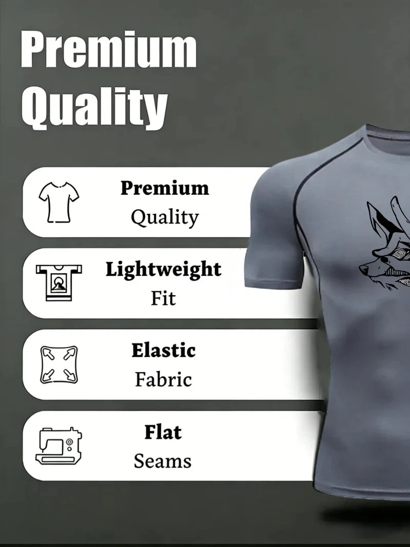 Christian Workout Compression Shirts Athletic Quick Dry Tshirts Tees Mens Gym Fitness Undershirts Tops Short Sleeve Rash Guard