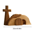 Christian Easter Empty Tomb Scene Wooden Tabletop Centerpiece Religious Decor for Home Church Shelf Desk Spring Holiday Display