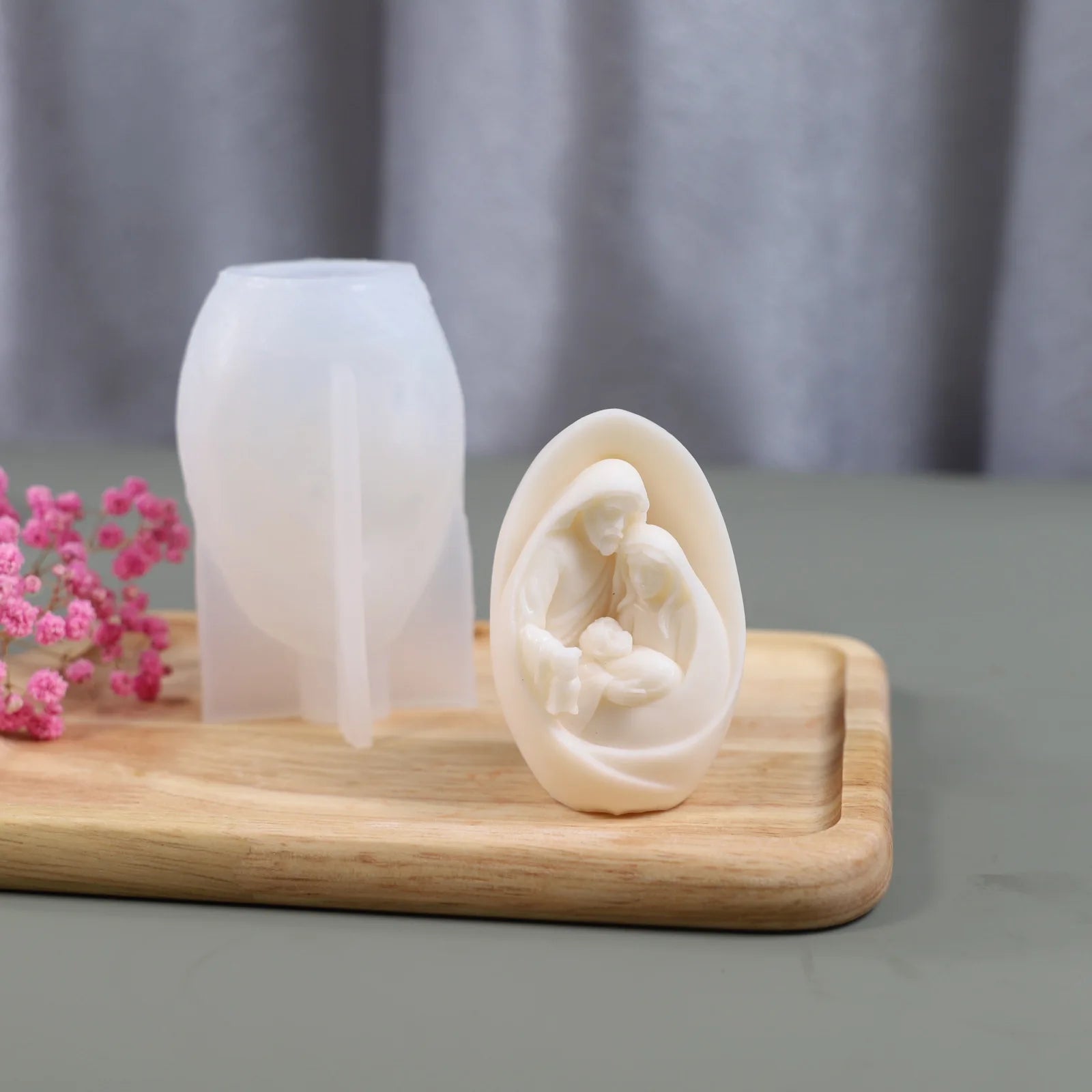 Jesus and The Virgin Family Silicone Candle Mold New Diy Aromatherapy Candle Making Supplies Home Decoration Plaster Resin Molds