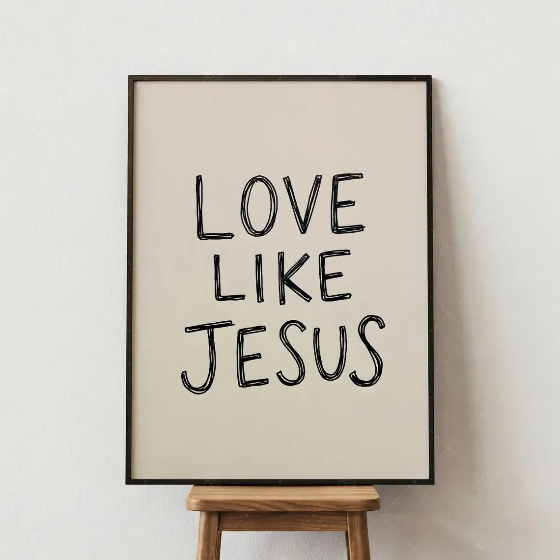 Modern Christian Wall Decor, Love Like Jesus Christian Poster Retro Christian WallArt, Christian Gifts Digital Art, Printable de