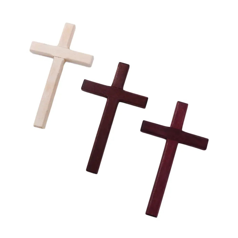 1PC Creative Christian Wooden Cross 12cm Hanging Wall Large Long Crucifix Two Color for Home Decoration