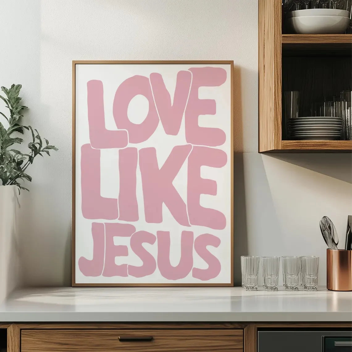 Modern Christian Wall Decor, Love Like Jesus Christian Poster Retro Christian WallArt, Christian Gifts Digital Art, Printable de