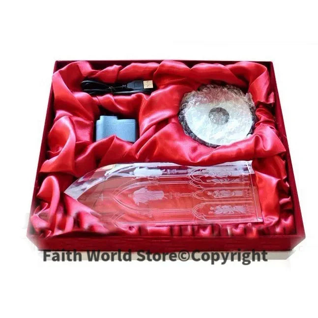LARGE - Christianity Catholicism BEST gift Emmanuel Immanuel Religious Pray HOME family Safe Talisman 3D Crystal CROSS statue