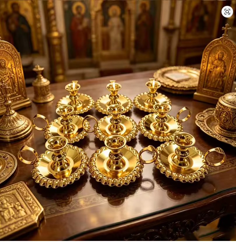 Orthodox Style Gold Candlestick Set
