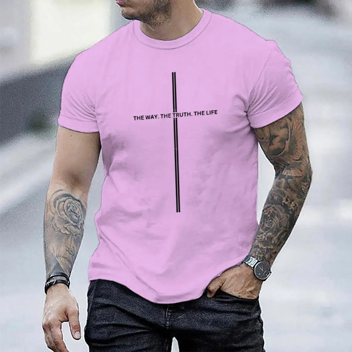 Christianity Jesus Men Women T-Shirts The Way The Truth The Life Luminous Style T-Shirt Unisex Bible Verses Christian Gift Tee