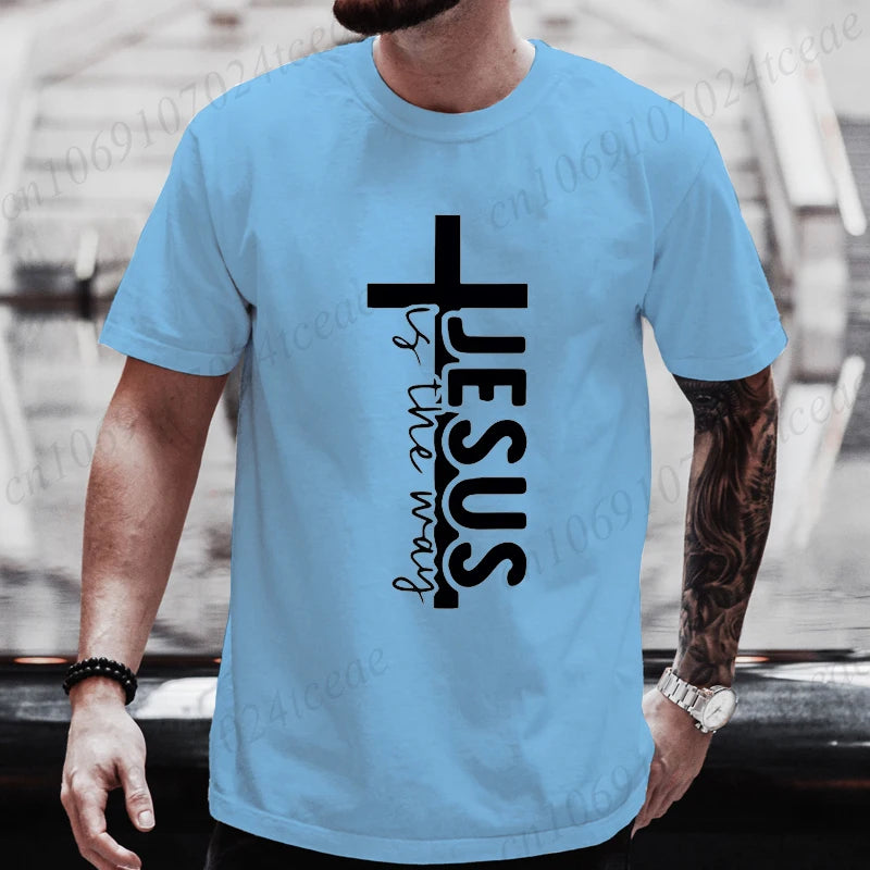 Jesus Funny Printed Men's T-Shirt Clothes Oversized Minimalist Jesus Graphic Tee Shirts for Women Tops Tees Hip Hop Streetwear