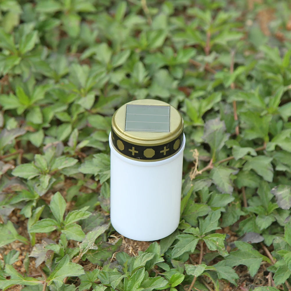 Cemetery Ritual Electronic LED Candle Lamp Flameless Solar Energy Decorative Tea Light Solar Powered Candle Light
