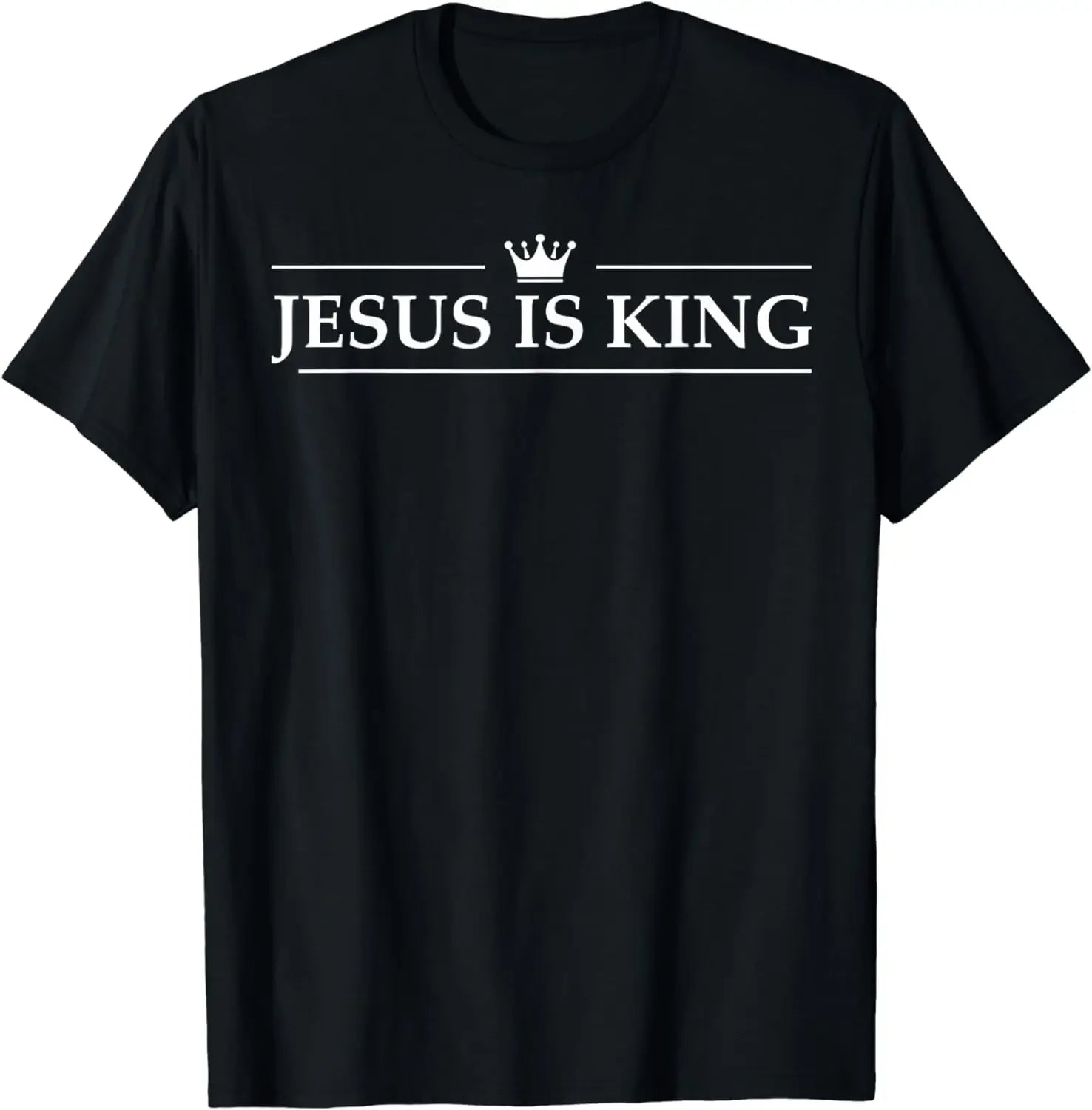 Christian Jesus Is King Design Crown T-Shirt Street Casual Couple Clothes T Shirts for Men Camisetas Streetwear
