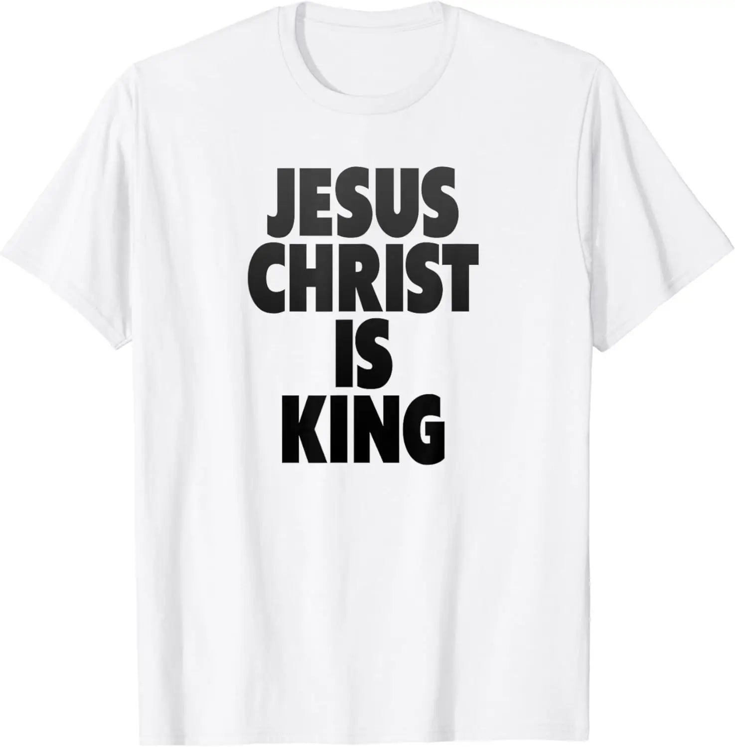 Christian Jesus Is King Design Crown T-Shirt Street Casual Couple Clothes T Shirts for Men Camisetas Streetwear