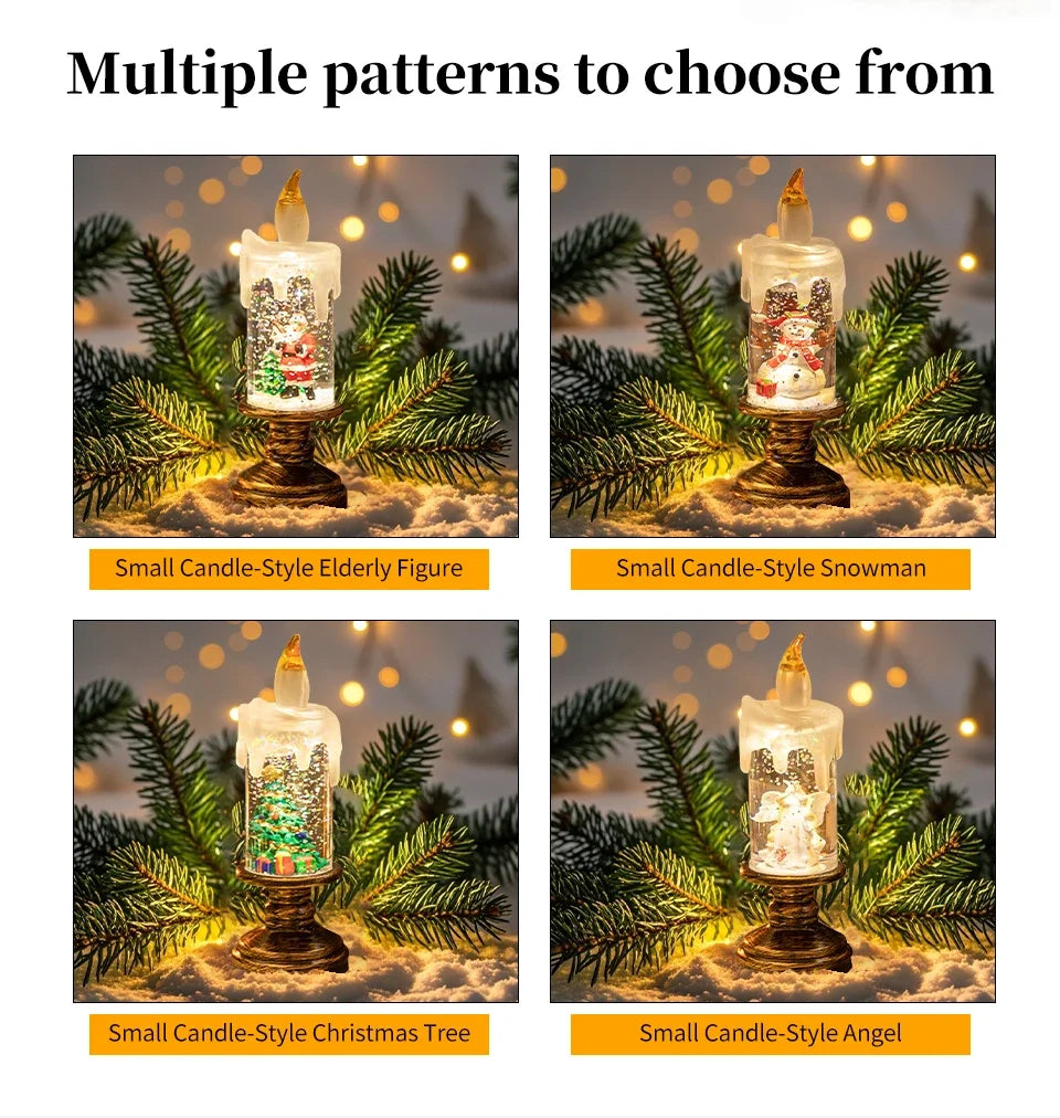 Creative Flameless LED Candle Light Christmas Room Decoration Candle Light Gift Battery Powered Candlestick Lamp Ornaments Light
