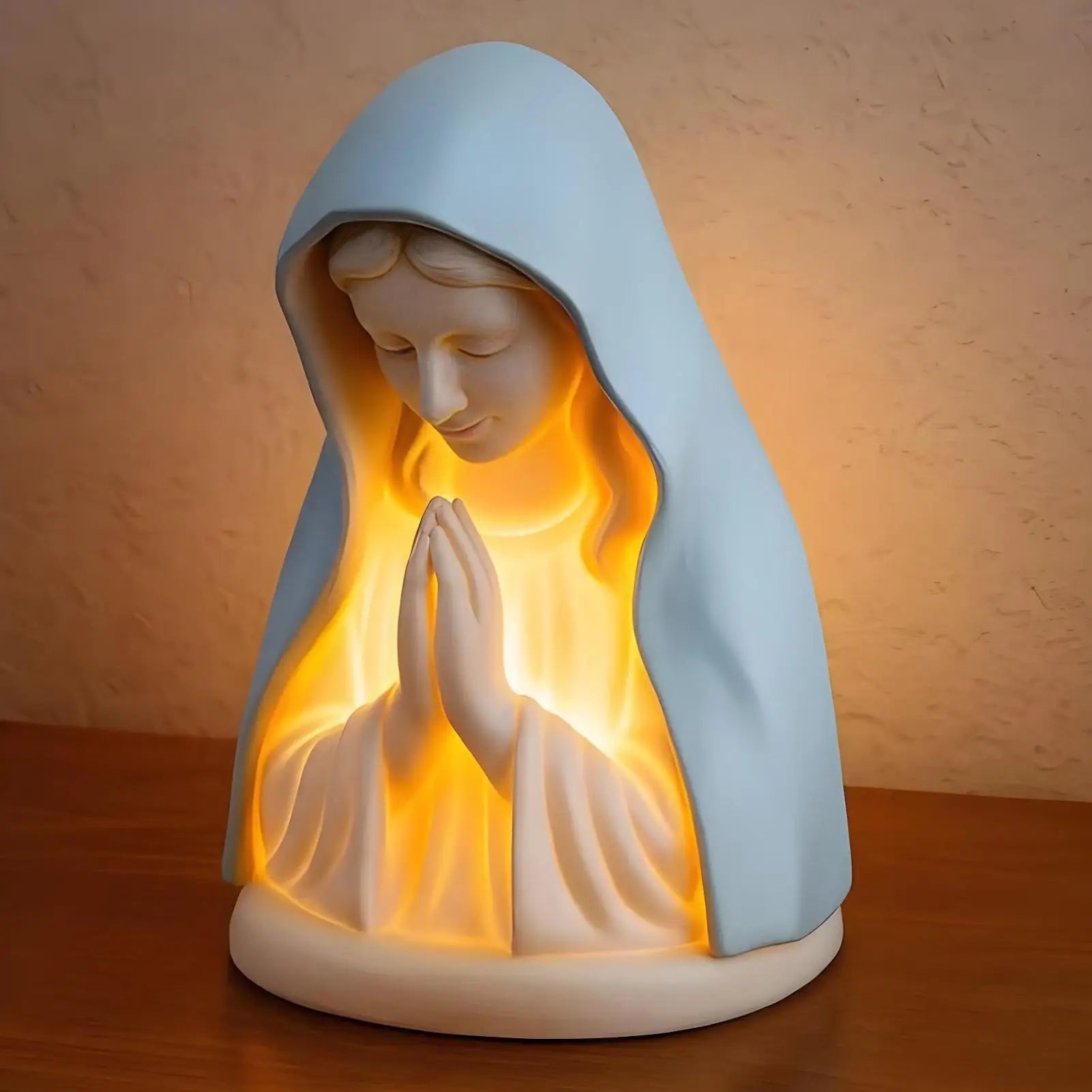Virgin Mary Night Light LED Religious Table Lamp for Bedroom Prayer Room Nursery Reading Corner Home Decoration Christmas Gift