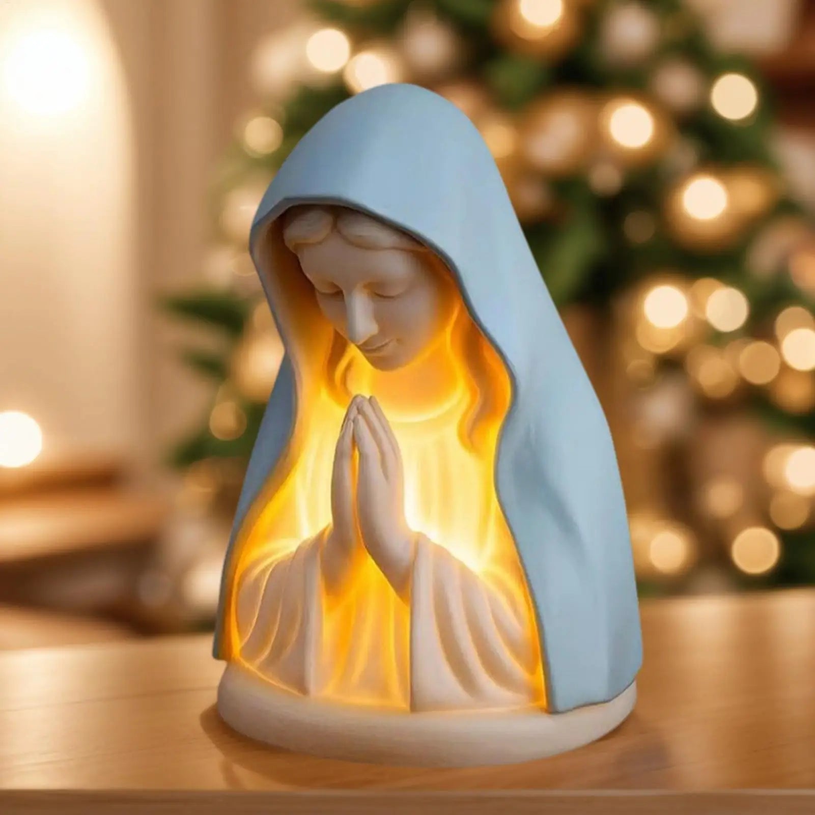 Virgin Mary Night Light LED Religious Table Lamp for Bedroom Prayer Room Nursery Reading Corner Home Decoration Christmas Gift