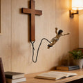 Jumping Jesus Wall Decor Humorous Religious Statue Jesus Decor for Christian Easter Home Living Room Bedroom Farmhouse Indoor