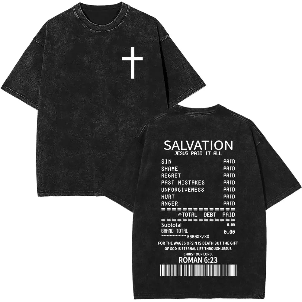 Jesus Is King Christian Religious Bible Vintage Washed T-shirt Men Women Cotton Casual Short Sleeve Oversized T Shirt Streetwear