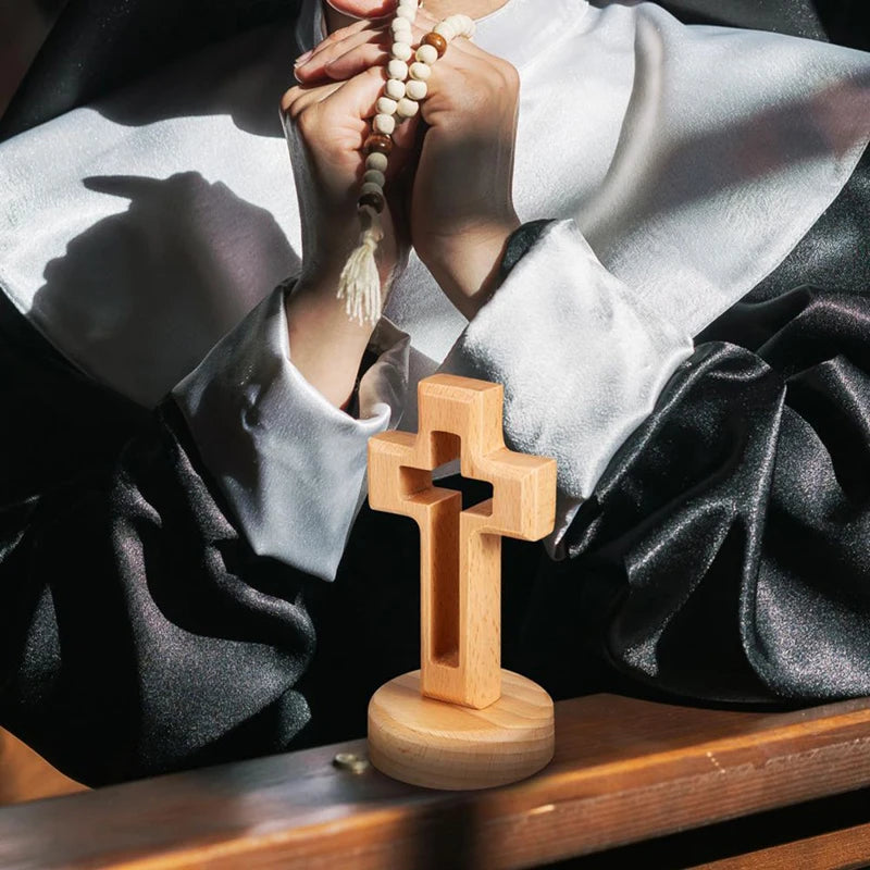 Handcrafted Wooden Jesus Crucifix, Religious Christian Church Ornament, Perfect as Holy Gift or Table Decor