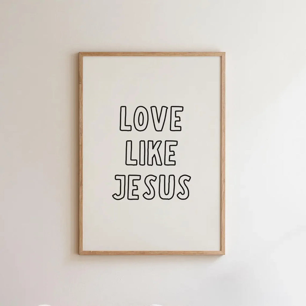 Modern Christian Wall Decor, Love Like Jesus Christian Poster Retro Christian WallArt, Christian Gifts Digital Art, Printable de