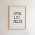 Modern Christian Wall Decor, Love Like Jesus Christian Poster Retro Christian WallArt, Christian Gifts Digital Art, Printable de