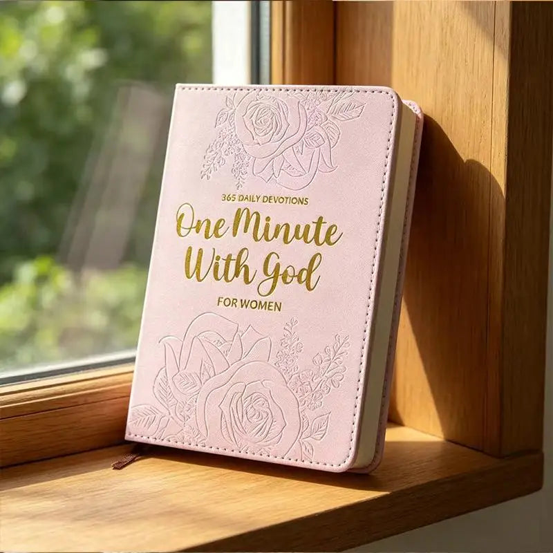 365 Days Daily Prayer Leather Brown And Pink Notebook Portable Daily Devotional Journal Faith Stationery Supplies For Women
