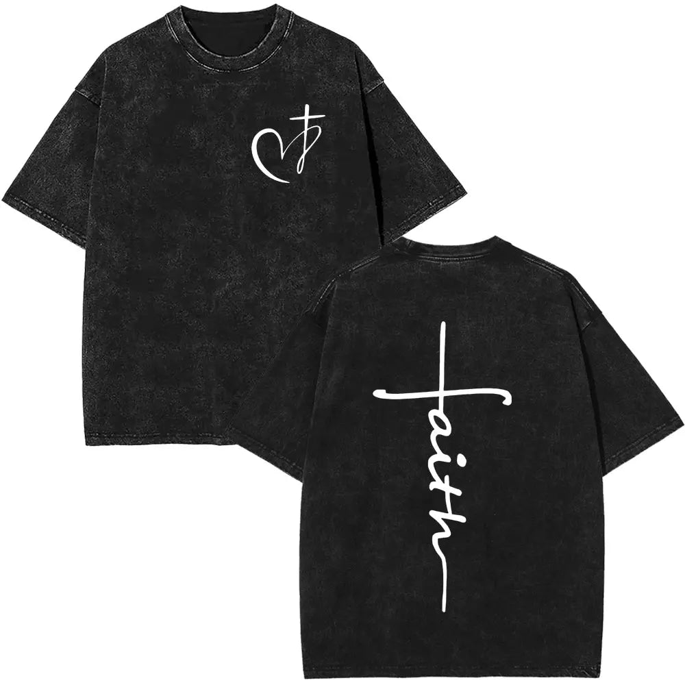 Jesus Is King Christian Religious Bible Vintage Washed T-shirt Men Women Cotton Casual Short Sleeve Oversized T Shirt Streetwear