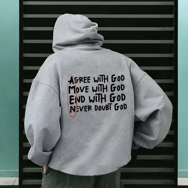 2026 Hot Sale Christian God Printed Hoodie for Men High Quality Hooded Long Sleeved Top All Season Daily Casual Fashion Pullover