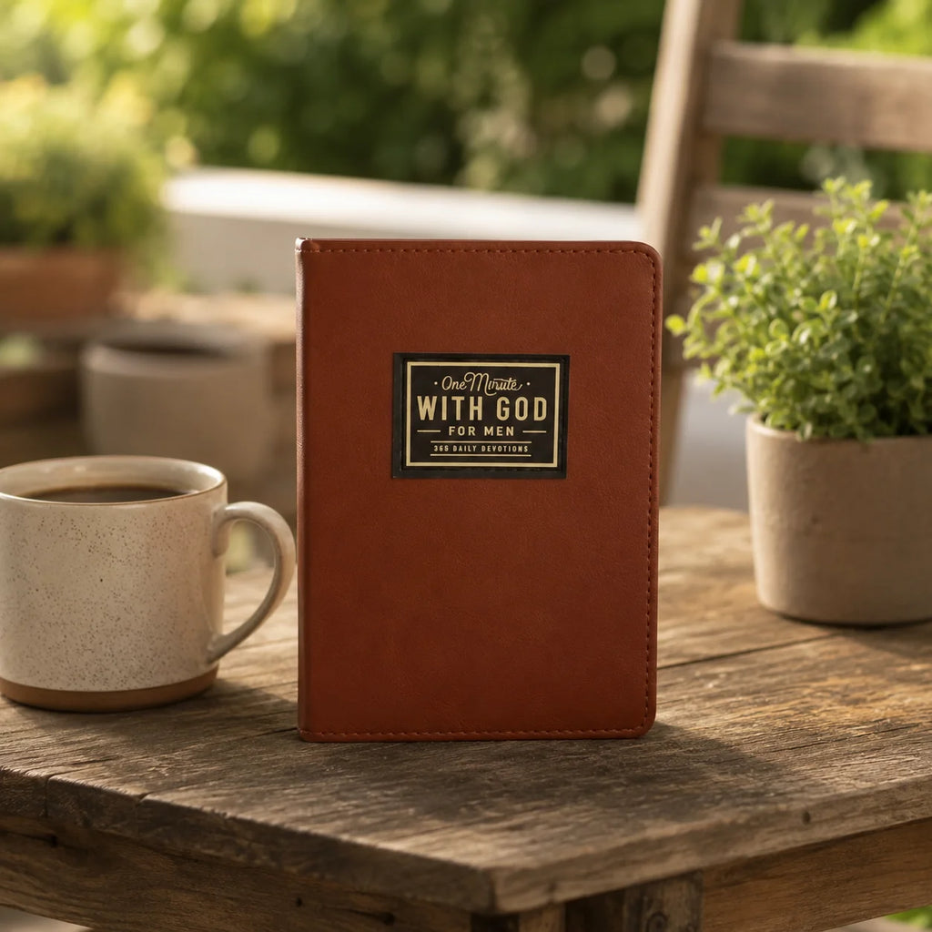 Men’s Prayer Journal One Minute With God 365 Daily Devotions Bible Study Diary Leather Christian Book