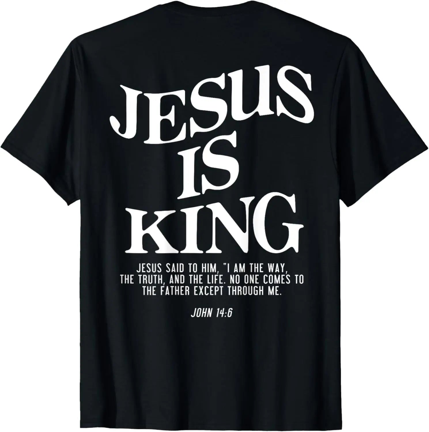 Christian Jesus Is King Design Crown T-Shirt Street Casual Couple Clothes T Shirts for Men Camisetas Streetwear
