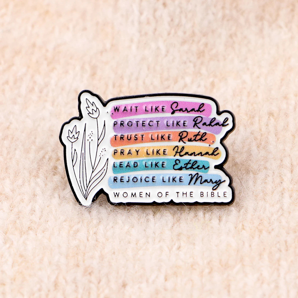 Christian Quotes Enamel Pin Flowers Brooch Pines Lapel Pins Badge on Backpack Clothing Accessories Fashion Jewelry Friends Gifts